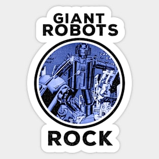 Giant Robots Rock Retro Vintage Comic Book Style Sticker